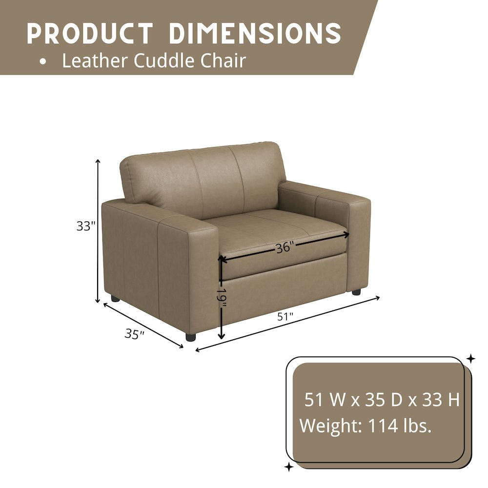 Sakan Leather Upholstered 2-Piece Living Room Set, Cutler Chair and Ottoman