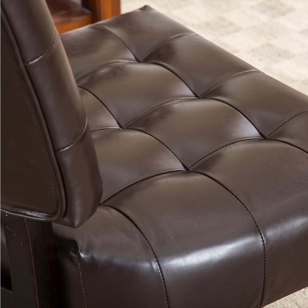 Movile Blended Leather Tufted Accent Chair with Oversized Seating, Brown