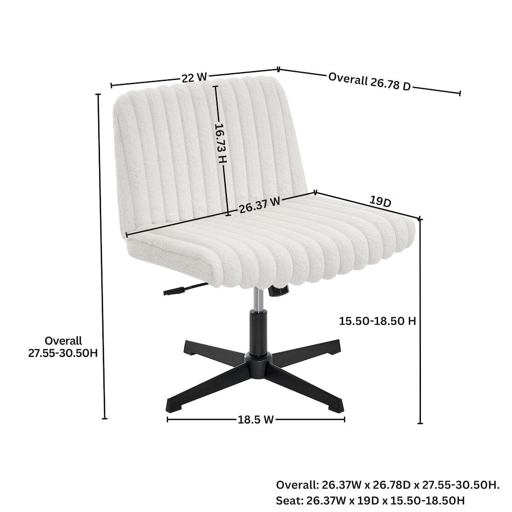 Blynn Adjustable Swivel Criss Cross Chair, Office Chair Vanity Chair