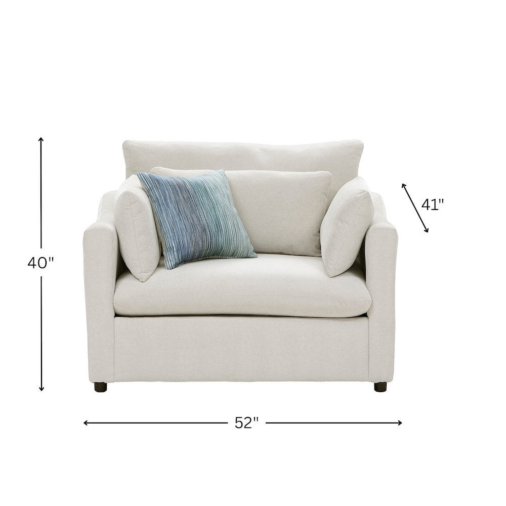 Wilson Contemporary Upholstered Cuddle Chair, Fog Beige
