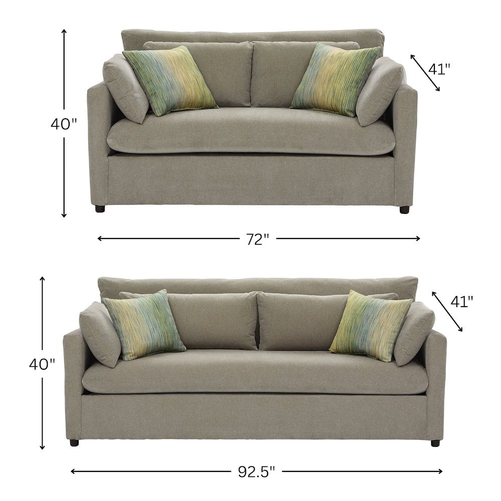 Wilson 3-Piece Living Room Set, Sofa Loveseat and Cuddle Chair, Olive Green