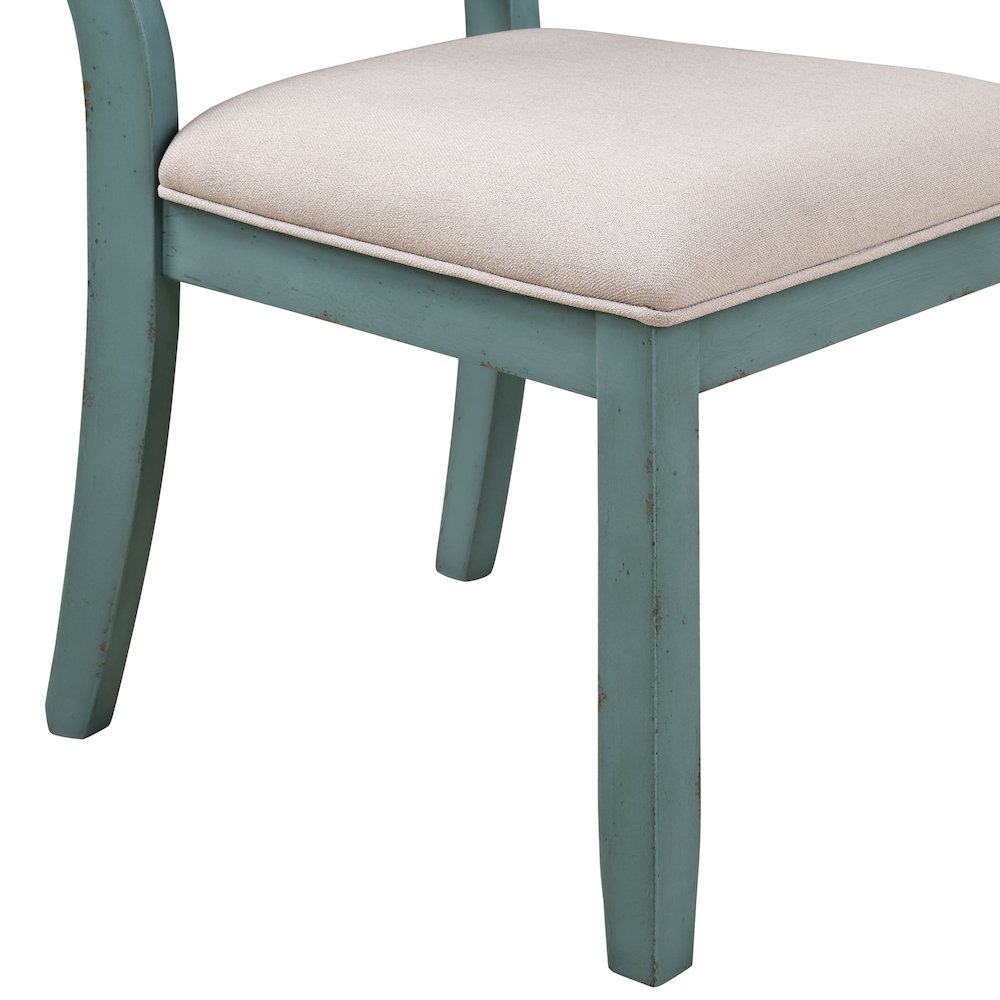 Prato 6-Piece Dining Table Set with Cross Back Chairs and Dining Bench