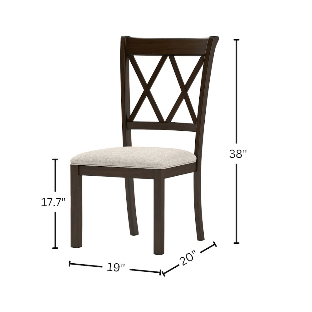 Windvale Dining Set,Cross-Buck Table with 4 Chairs