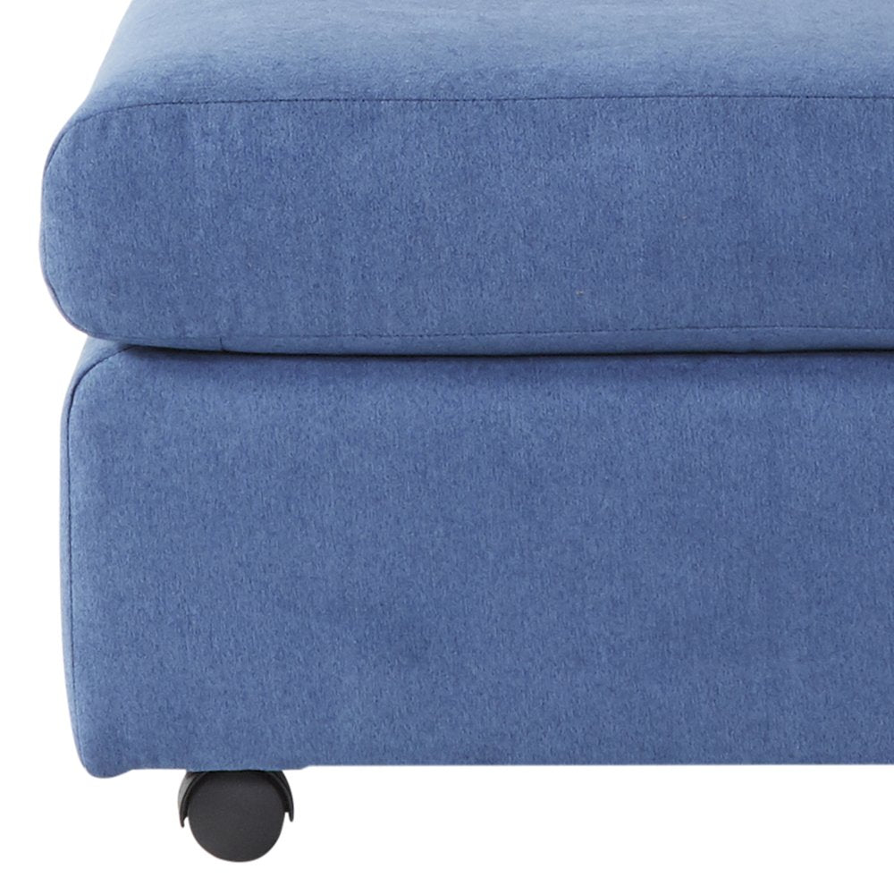 Enda Living Room Fabric Ottoman, Image Navy