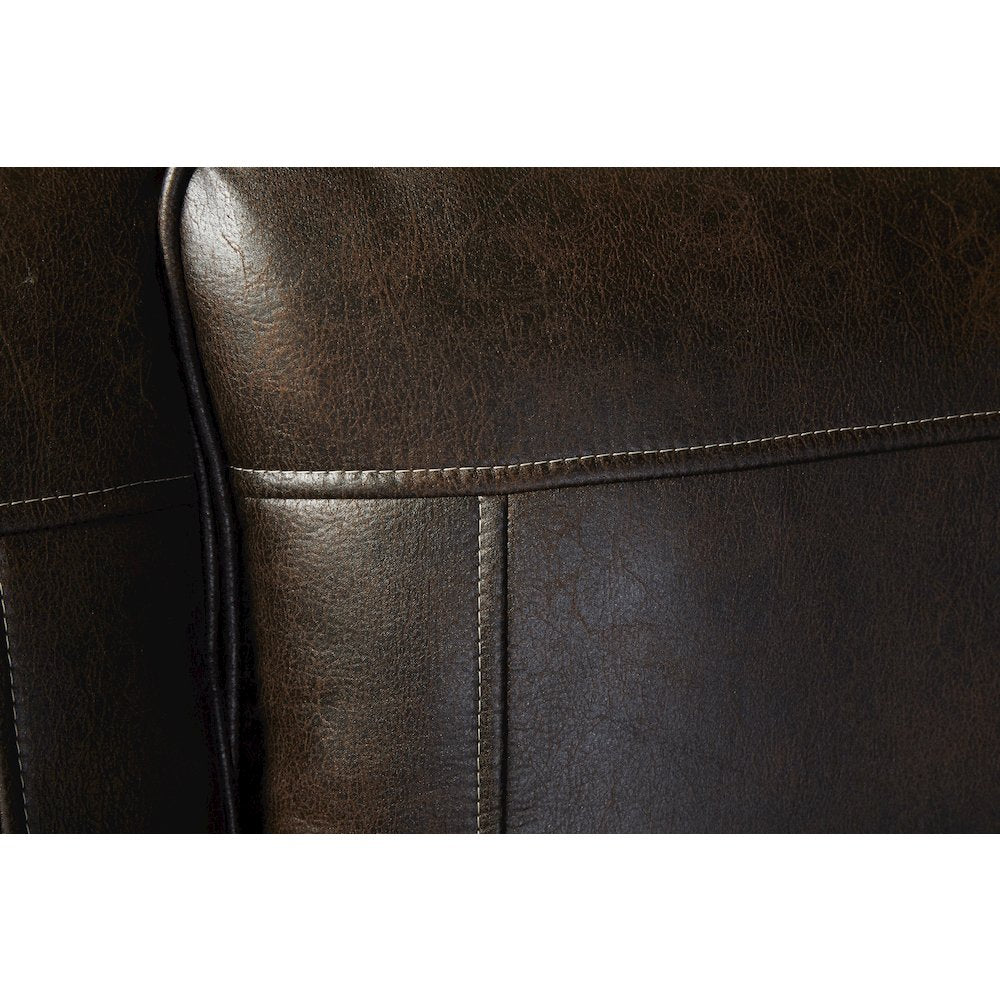 Leinster Faux Leather Upholstered Nailhead Sofa in Espresso