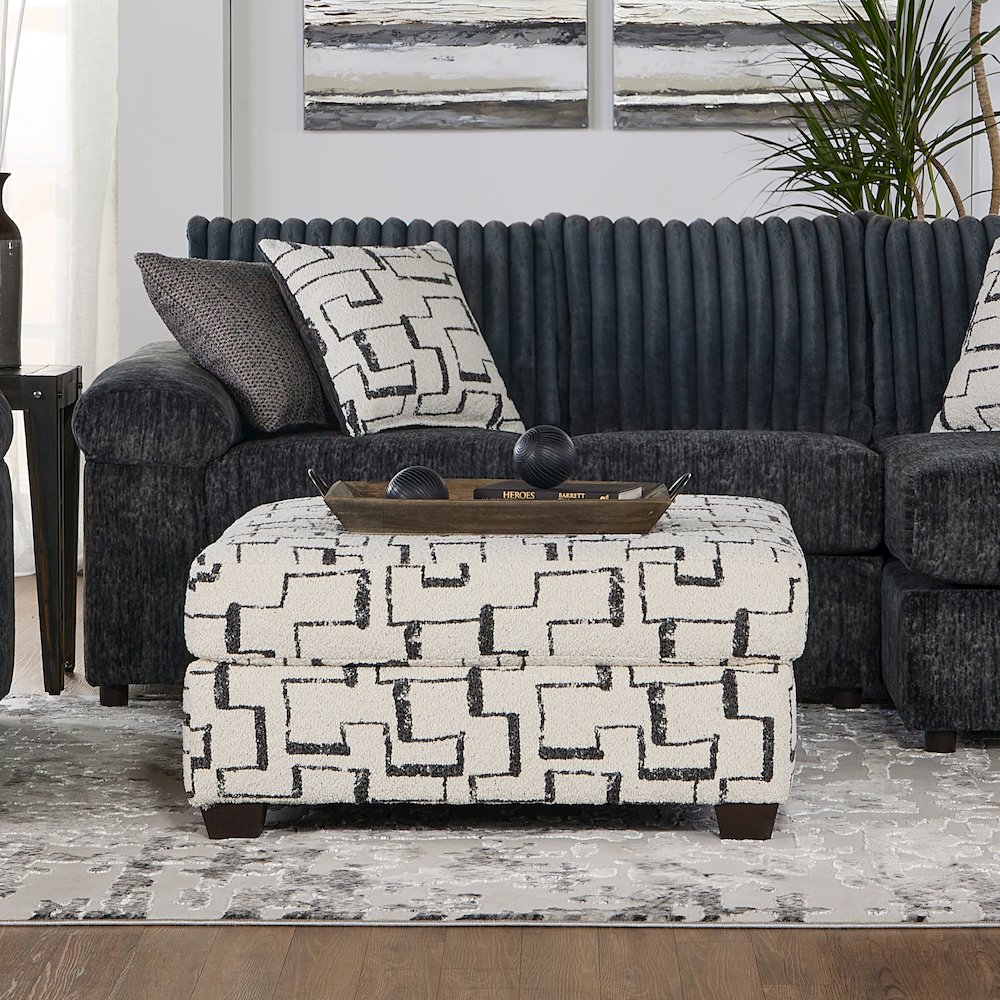 Nason Wide Wale Corduroy Living Room Ottoman, Racetrack Tar