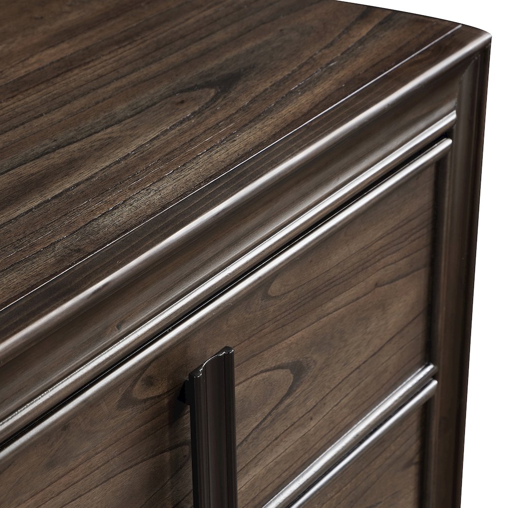 Aetheria Contemporary Wood 5-Drawer Chest in Dark Brown