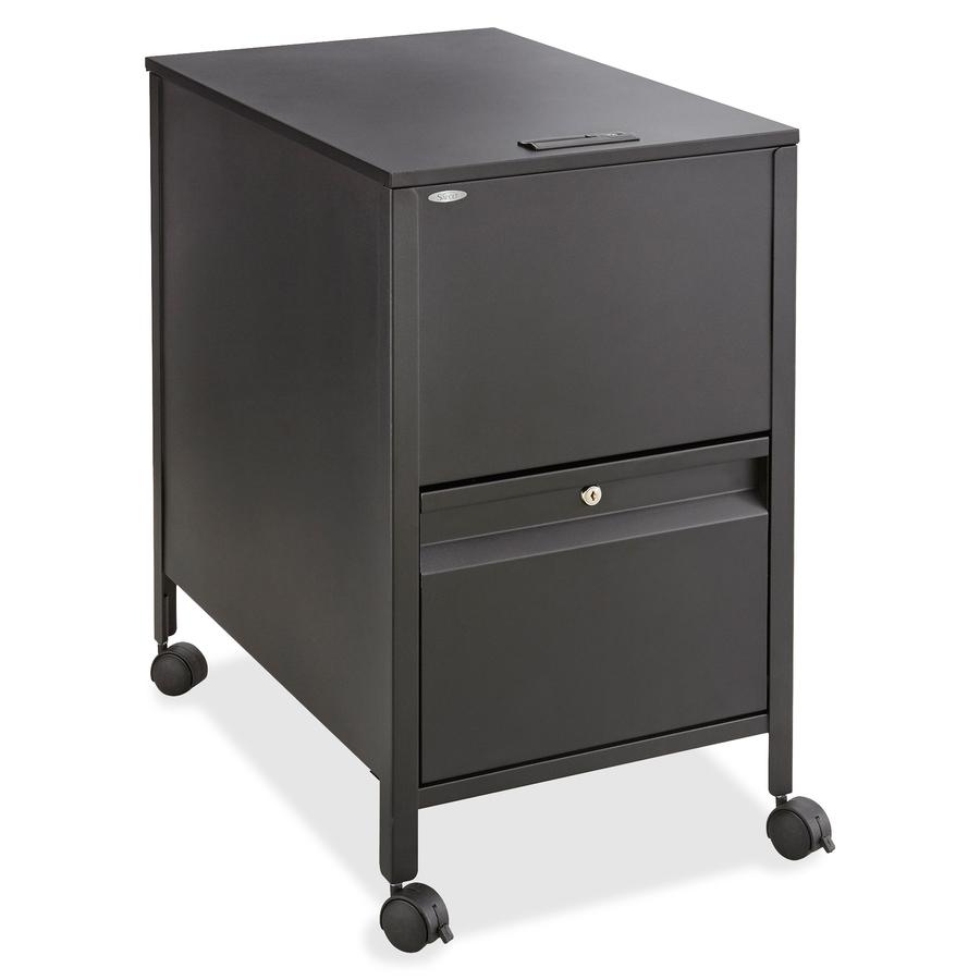 Safco Rollaway Mobile File Cart - 300 lb Load Capacity - 4 Casters - 2" Caster Size - Steel - 17" Width x 26" Depth x 28" Height - Black - 1 Each