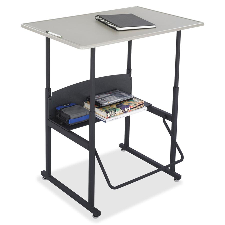 Safco AlphaBetter Adjustable Height Computer Desk - 42" Height x 36" Width x 24" Depth - Assembly Required - Gray