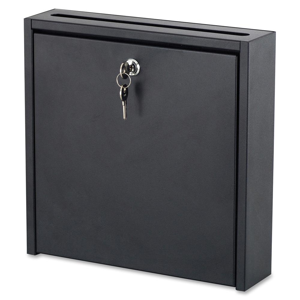 Safco 12 x 12" Wall-Mounted Inter-department Mailbox with Lock - External Dimensions: 12" Width x 12" Height - 2.92 gal - Media Size Supported: Letter - Steel - Black Powder Coat - For Mail, File, Doc