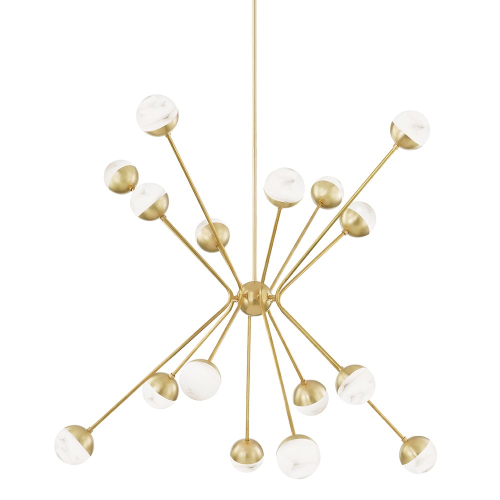 Saratoga Chandelier, Aged Brass