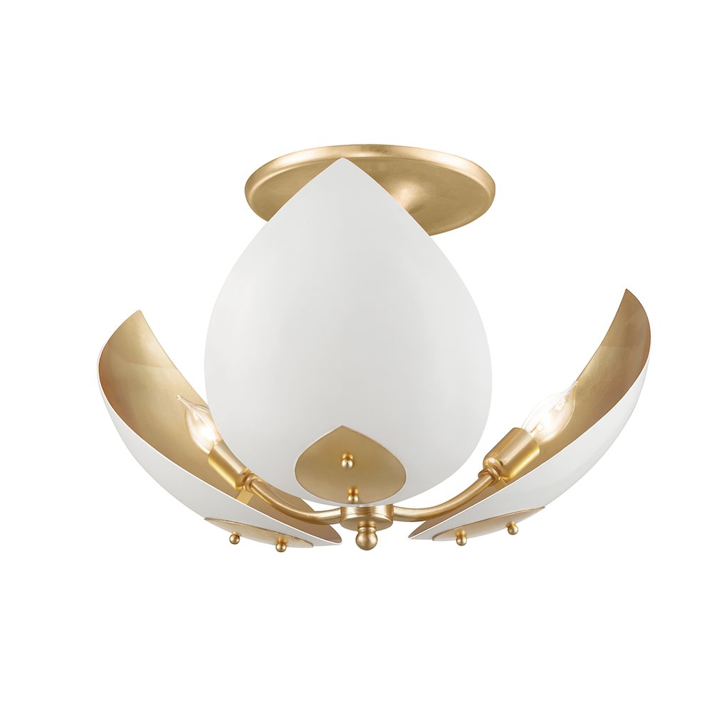 Lotus Semi Flush, Gold Leaf