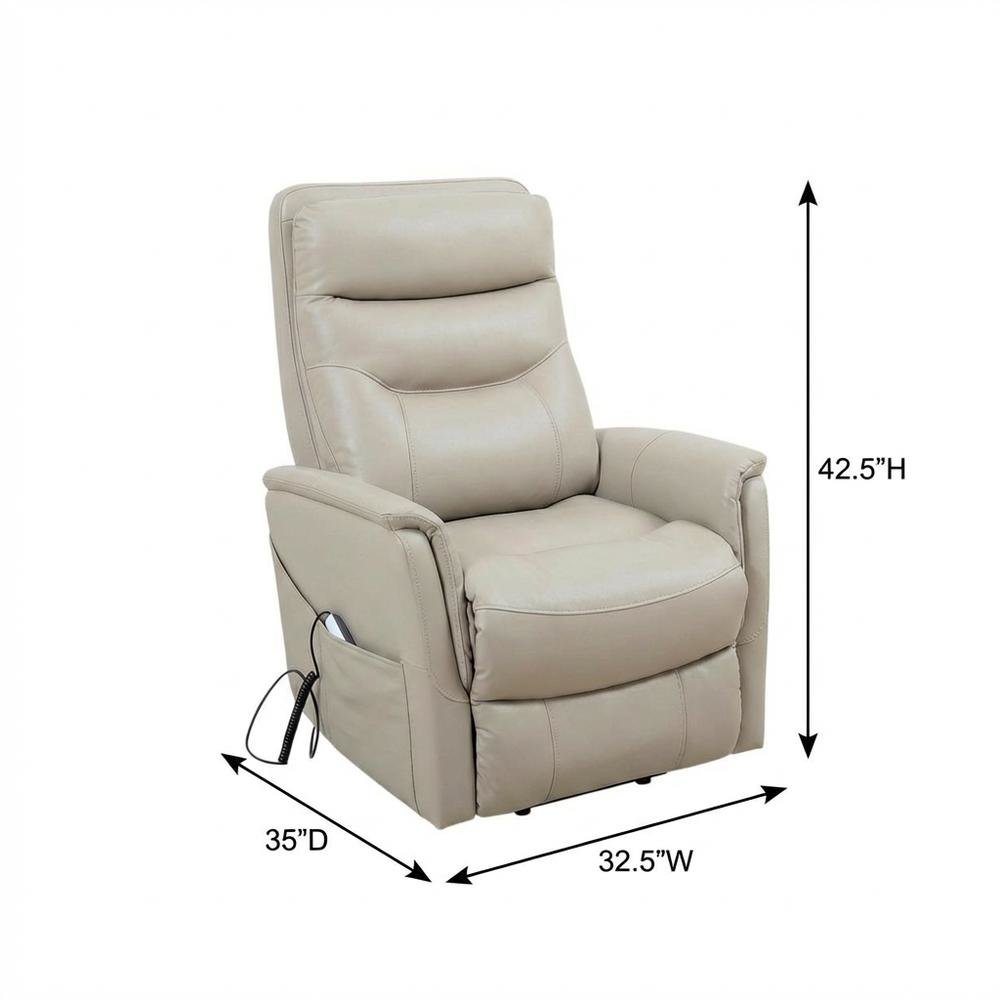 Gemini - Softy Ivory Power Lift Recliner with Articulating Headrest Two Pack