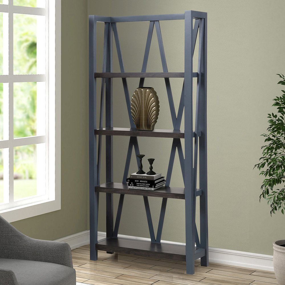 Modern - Denim Etagere Bookcase
