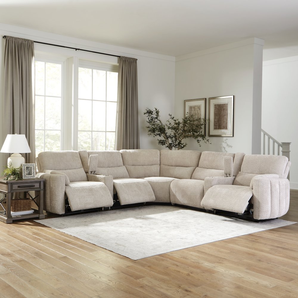 Modesto - Buttercream 7 Piece Modular Power Reclining Sectional