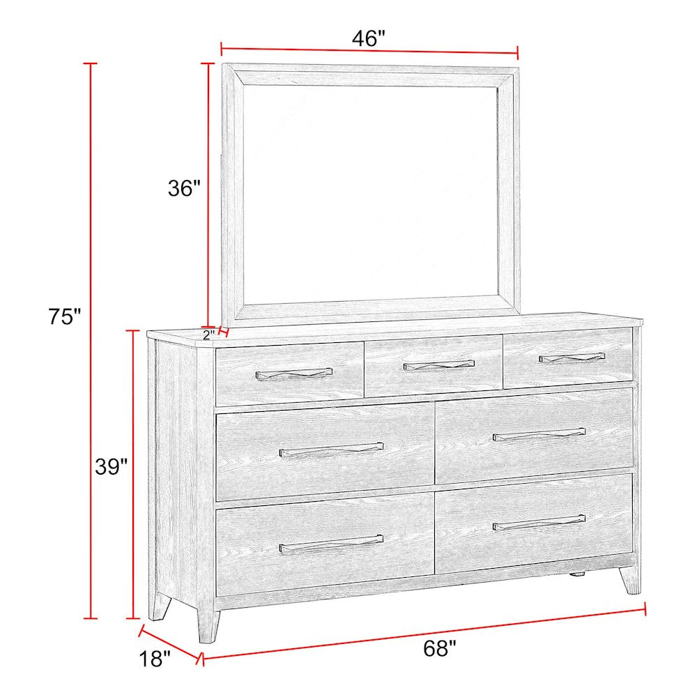 Breckenridge Bedroom Dresser and Mirror