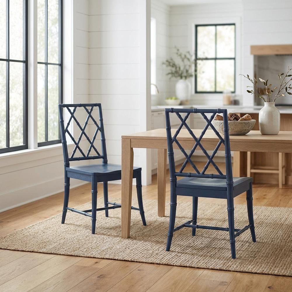 Distressed Finish X-Back Dining Chairs Set of 2 - Stylish Design, Robust