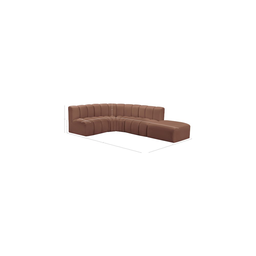 Arc Cognac Vegan Leather Modular Sofa