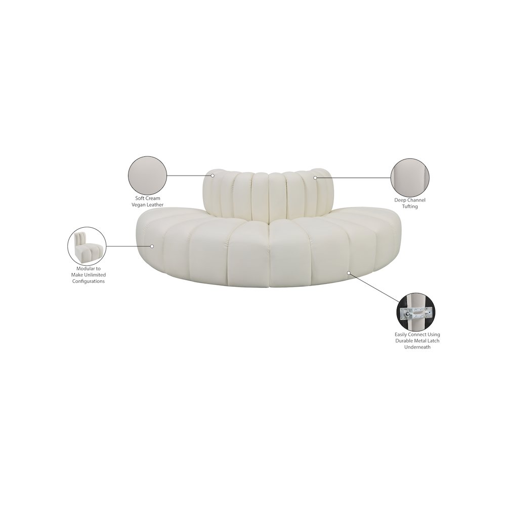 Arc Cream Vegan Leather Modular Sofa