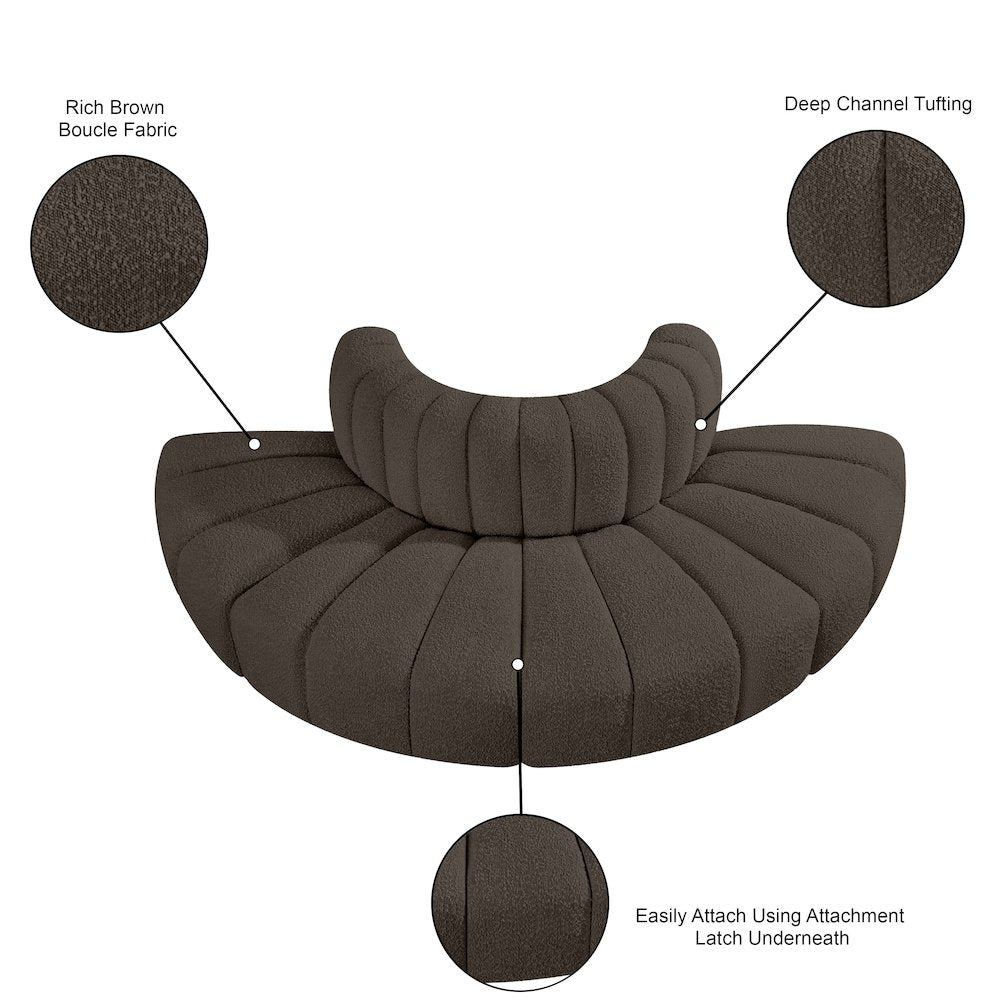 Arc Brown Boucle Fabric Modular Sofa