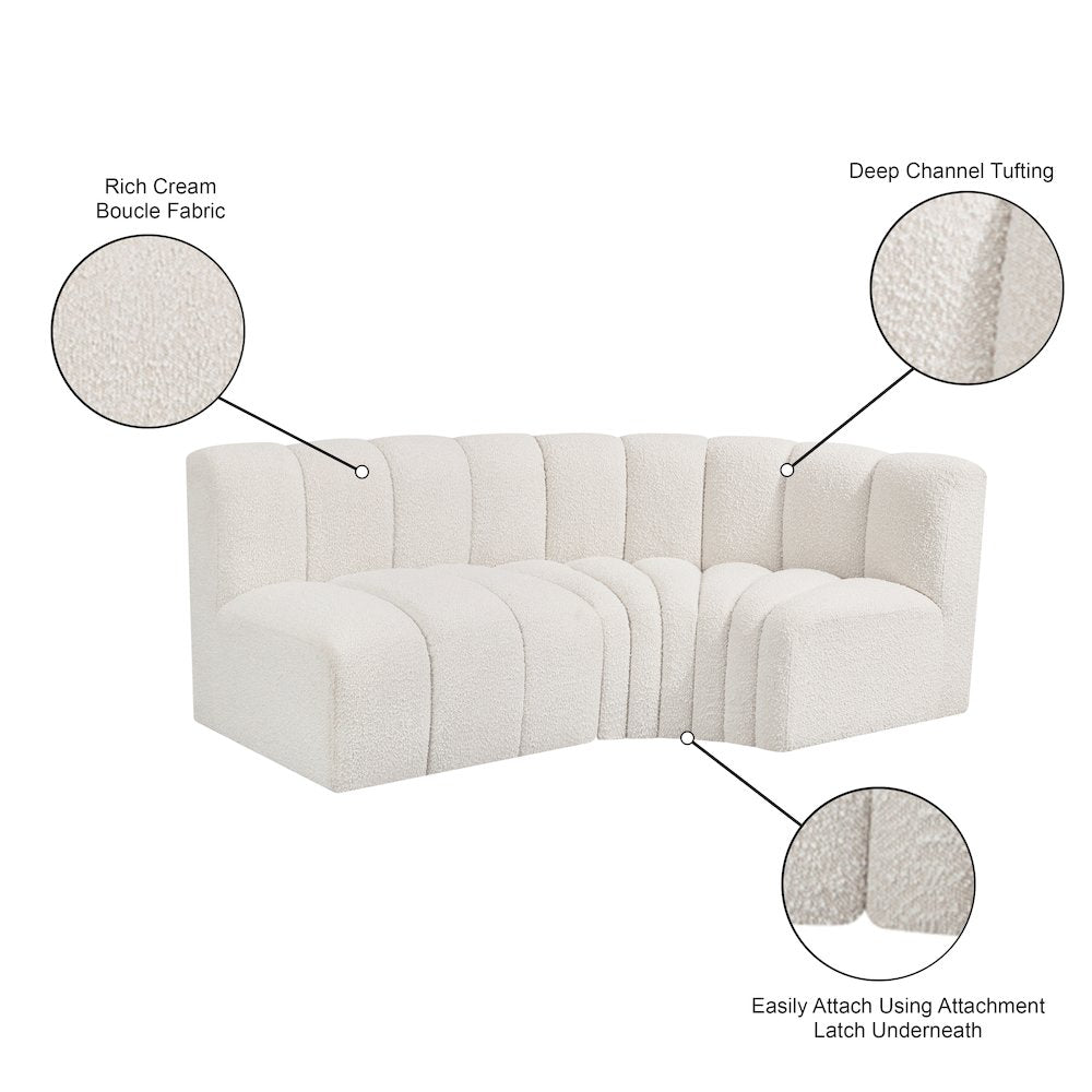 Arc Cream Boucle Fabric Modular Sofa