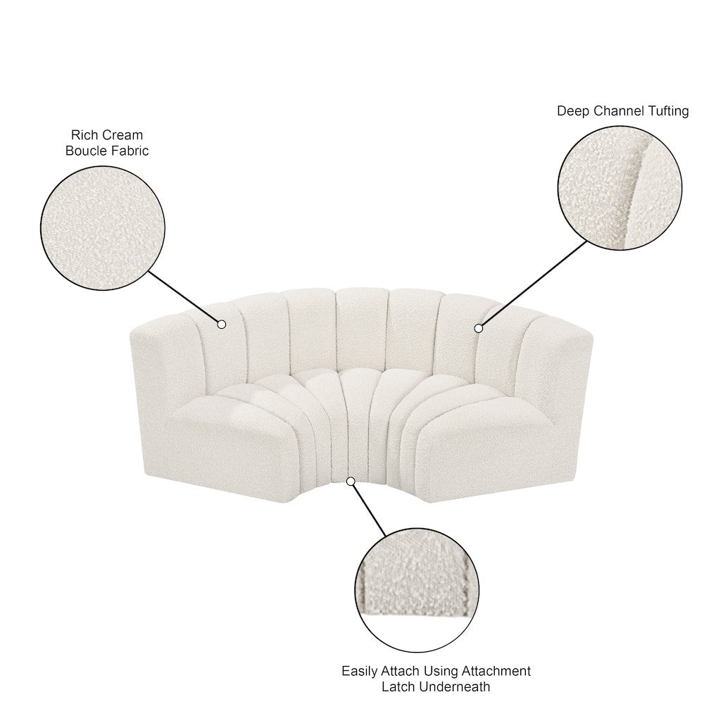 Arc Cream Boucle Fabric Modular Sofa