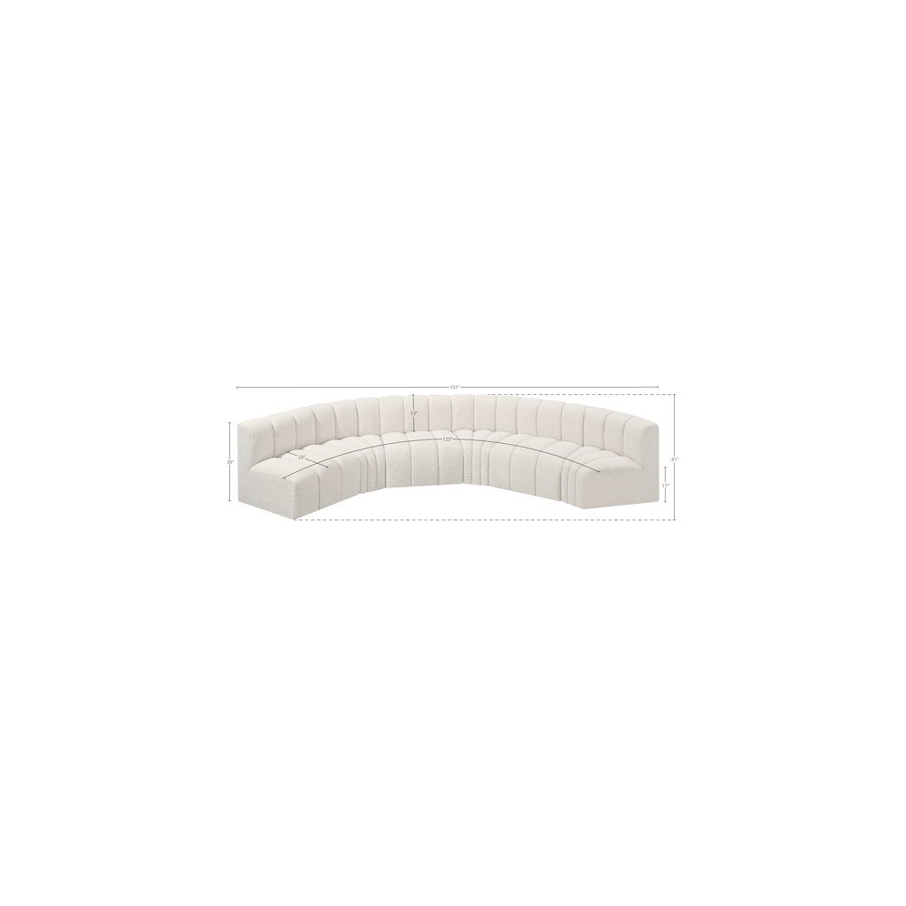 Arc Cream Boucle Fabric Modular Sofa