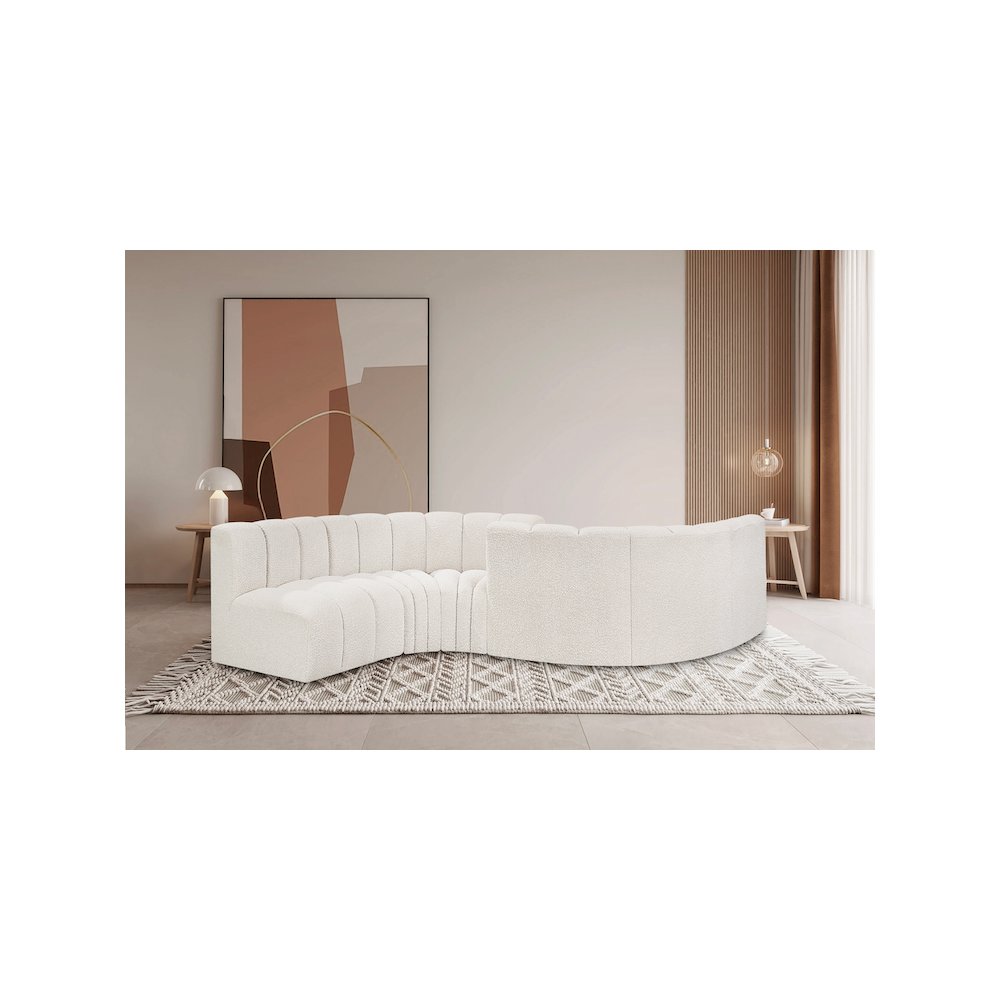 Arc Cream Boucle Fabric Modular Sofa