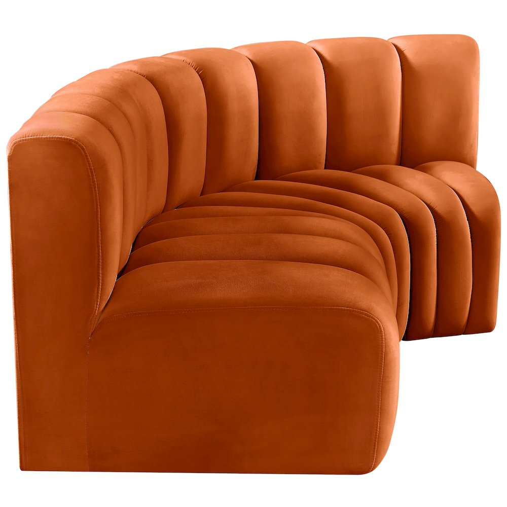 Arc Cognac Velvet Modular Sofa