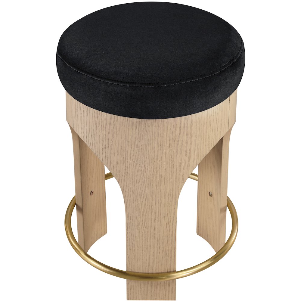 Bocceli Black Velvet Upholstered Counter Stool