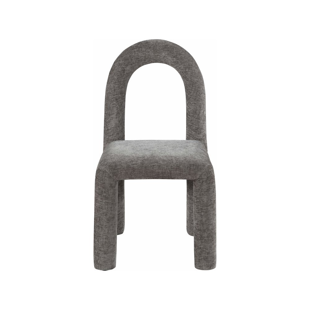 Amari Grey Chenille Fabric Dining Chair, Set of 2
