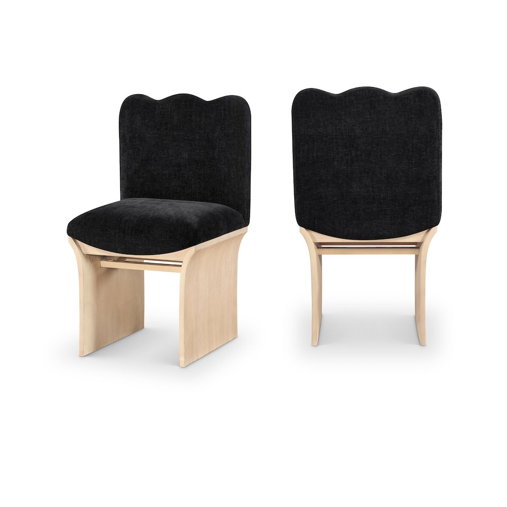 Shaw Black Chenille Fabric Upholstered Dining Chair