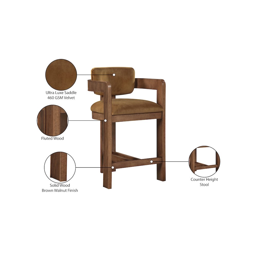 Sacha Saddle Velvet Stool