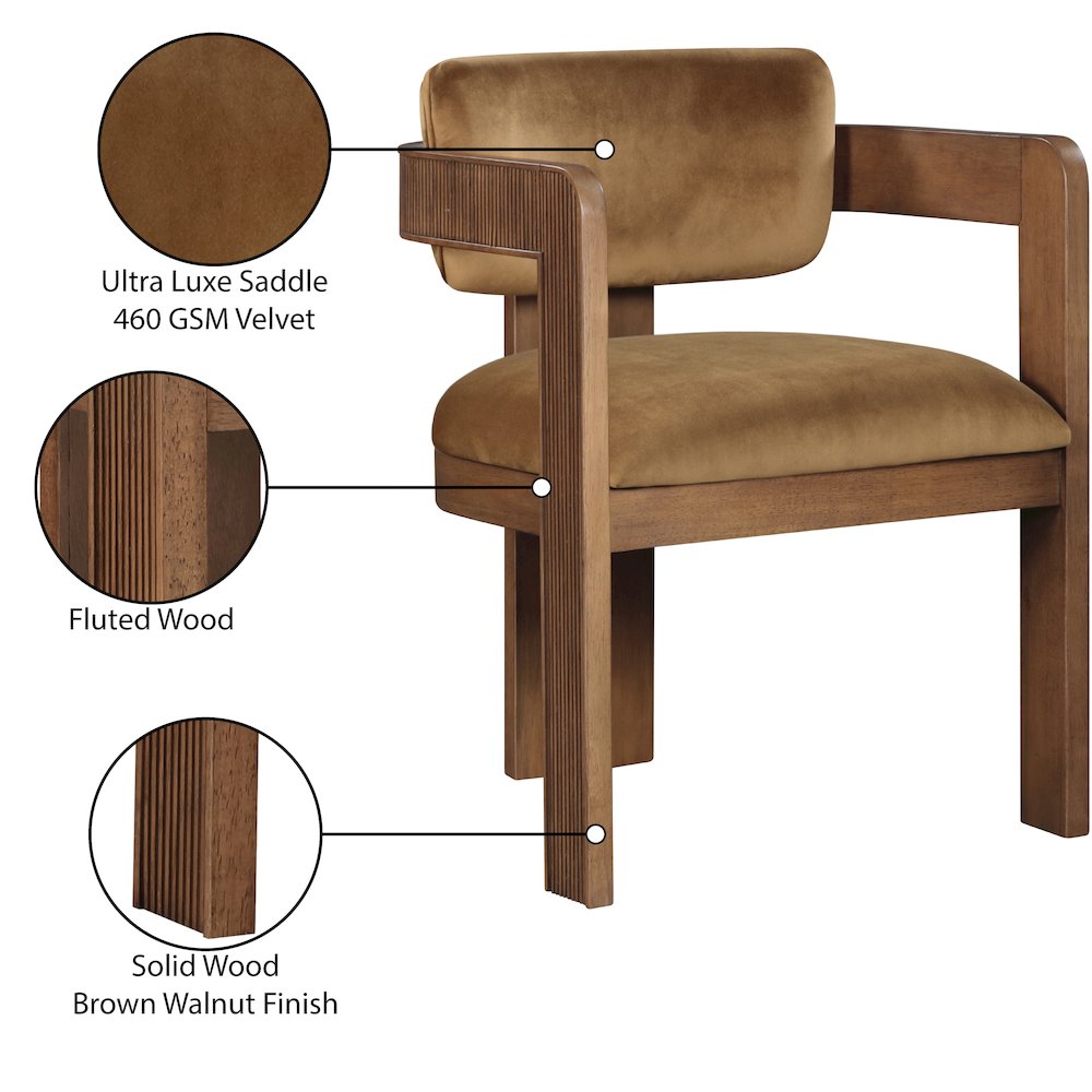 Sacha Saddle Velvet Dining Chair, Set of 2