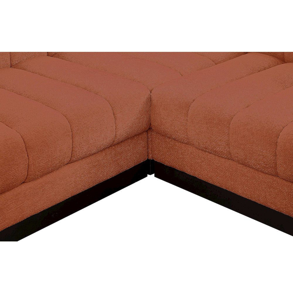 Quinn Cognac Chenille Fabric Modular Sectional