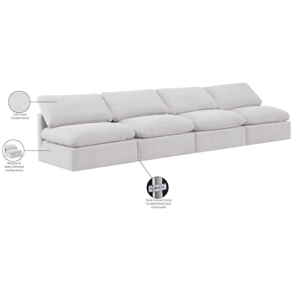 Indulge Cream Velvet Modular Sofa