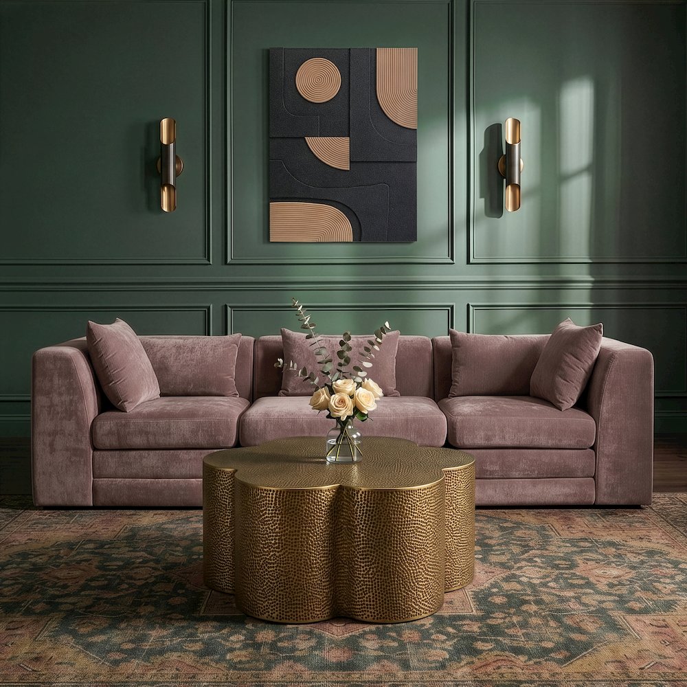 Lotus Brass Iron Coffee Table