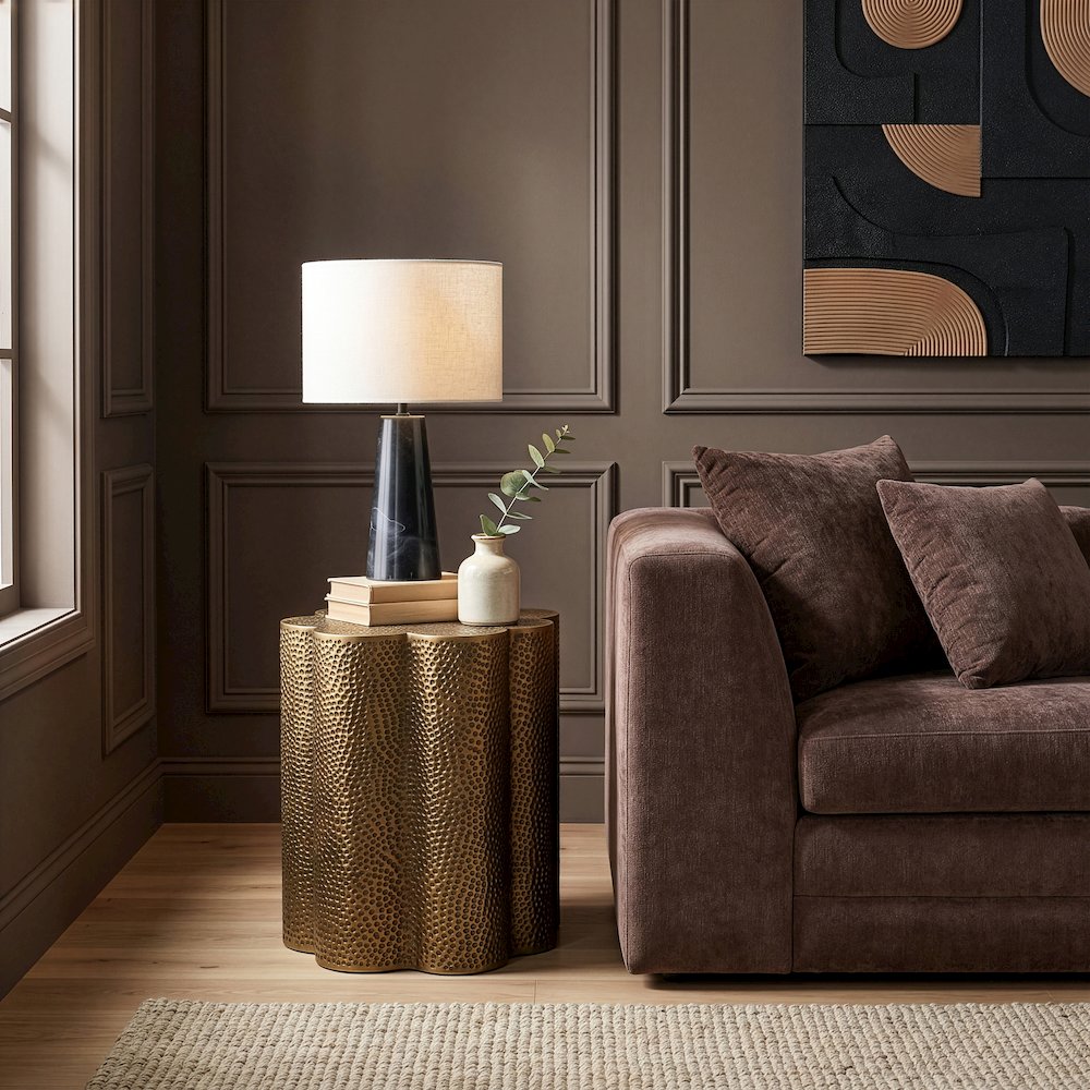 Lotus Brass Iron End / Side Table