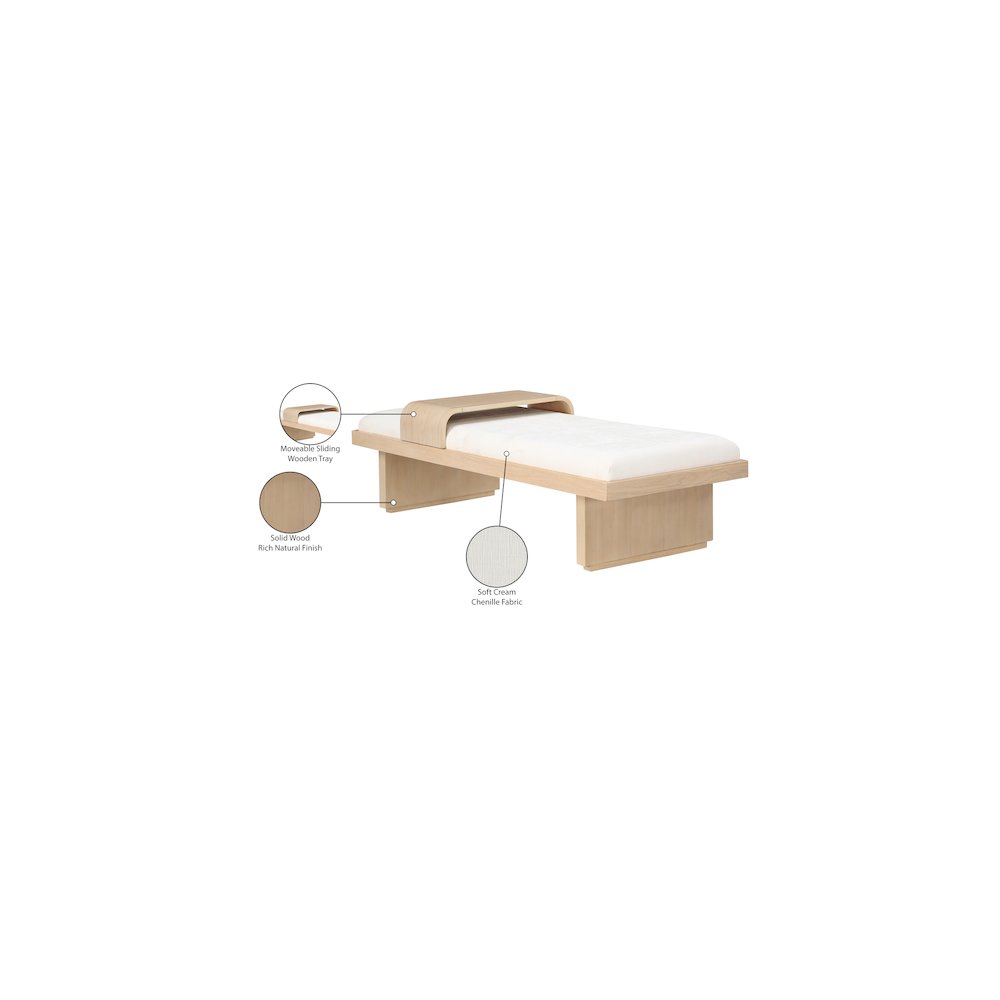 Arlington Cream Chenille Fabric Bench