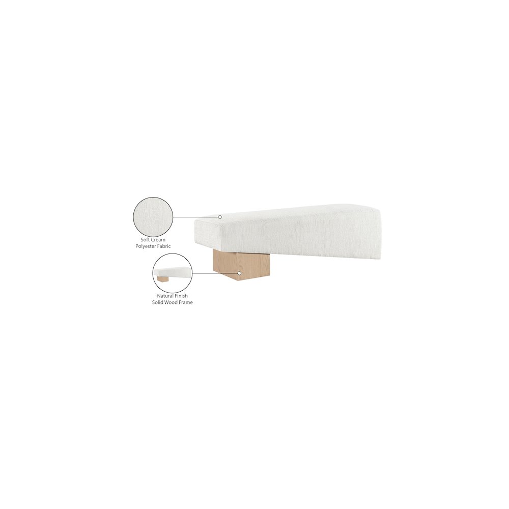 Alora Cream Fabric Bench
