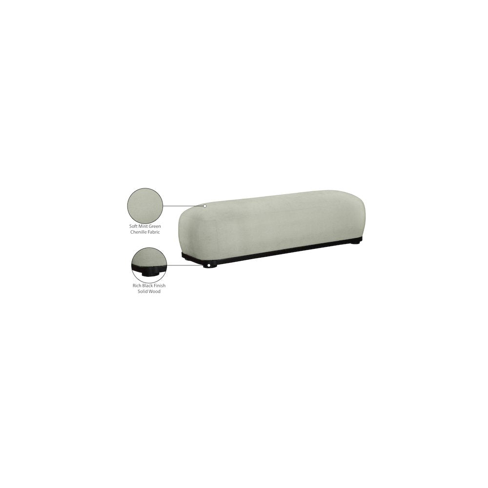 Calum Mint Chenille Fabric Bench