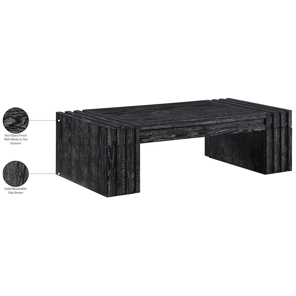 Stanton Black Oak Veneer And Solid Wood Coffee Table