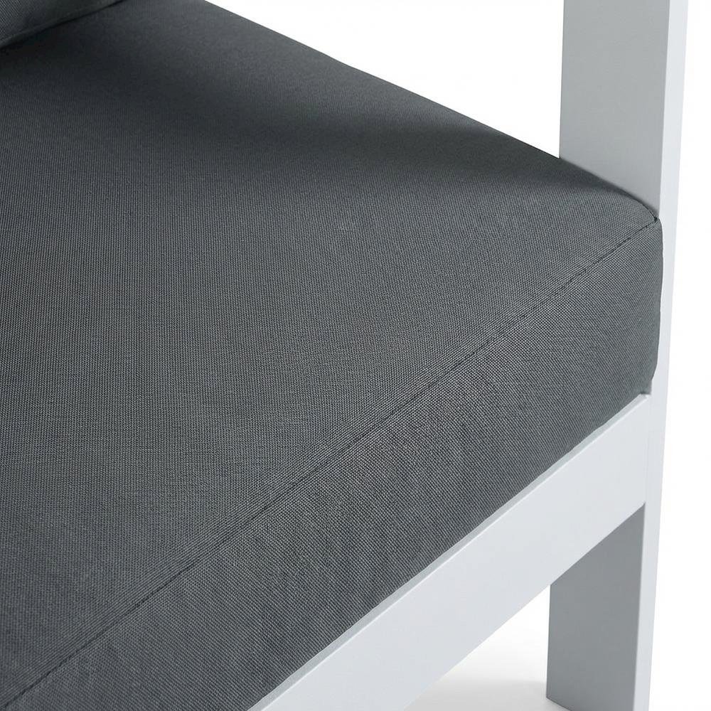 Gray Fabric Outdoor Modular Sofa With Contemporary Style For Patio Lounge