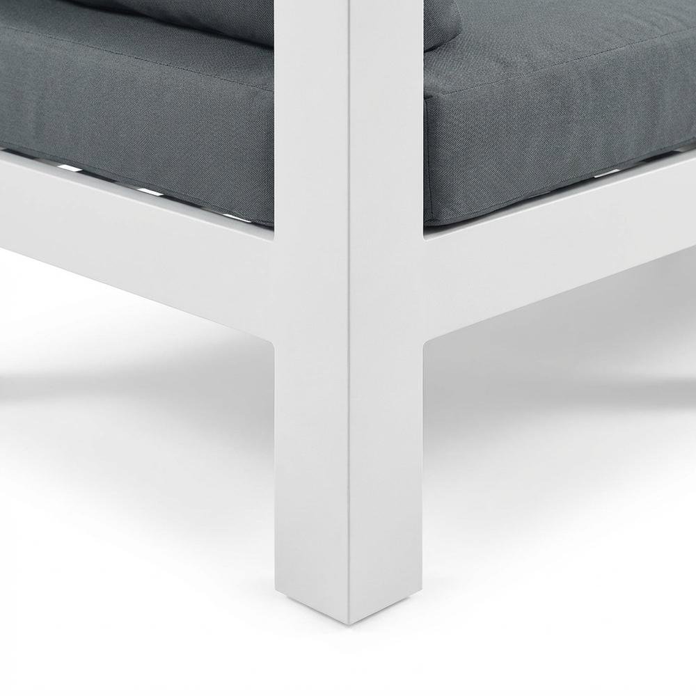 Gray Fabric Outdoor Modular Sectional With Contemporary Style For Patio