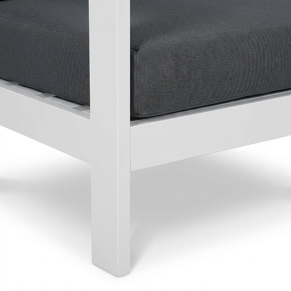 Gray Fabric Outdoor Patio Modular Sectional, Contemporary Design, Cushioned