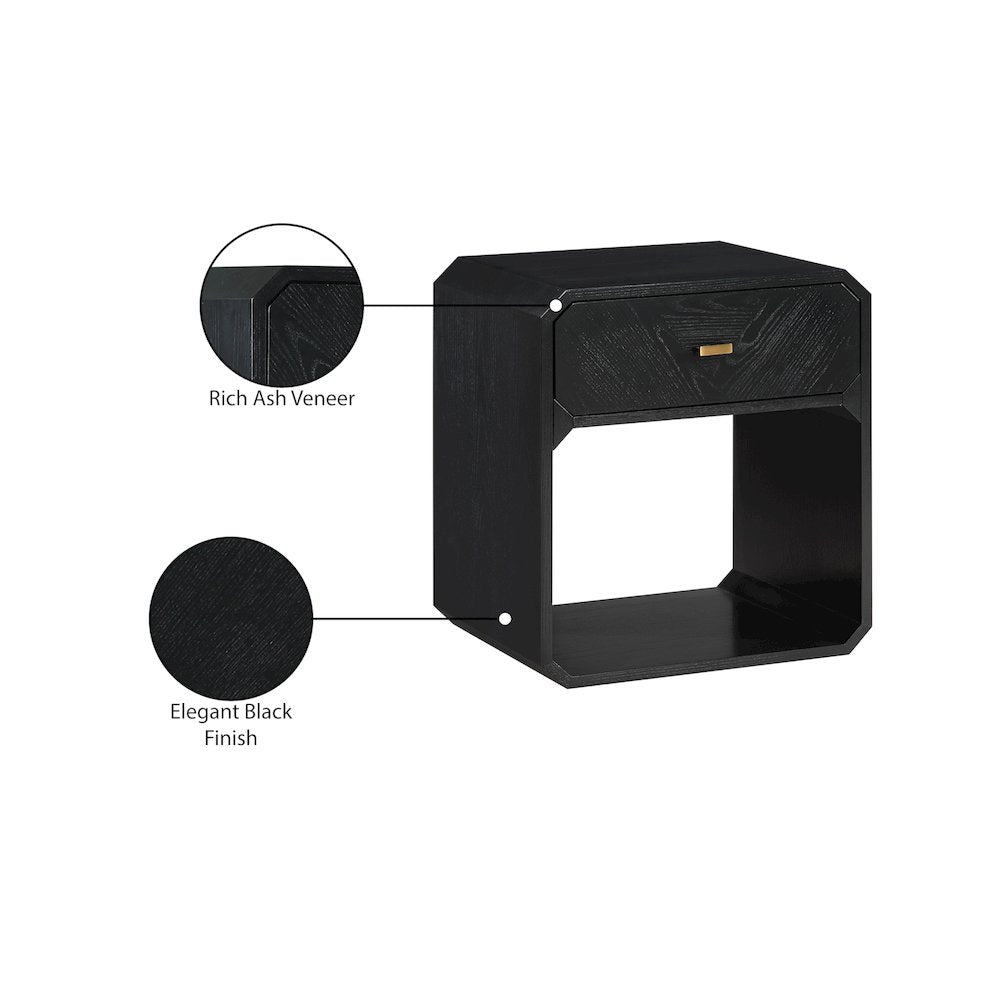Parker Black Ash Veneer Night stand