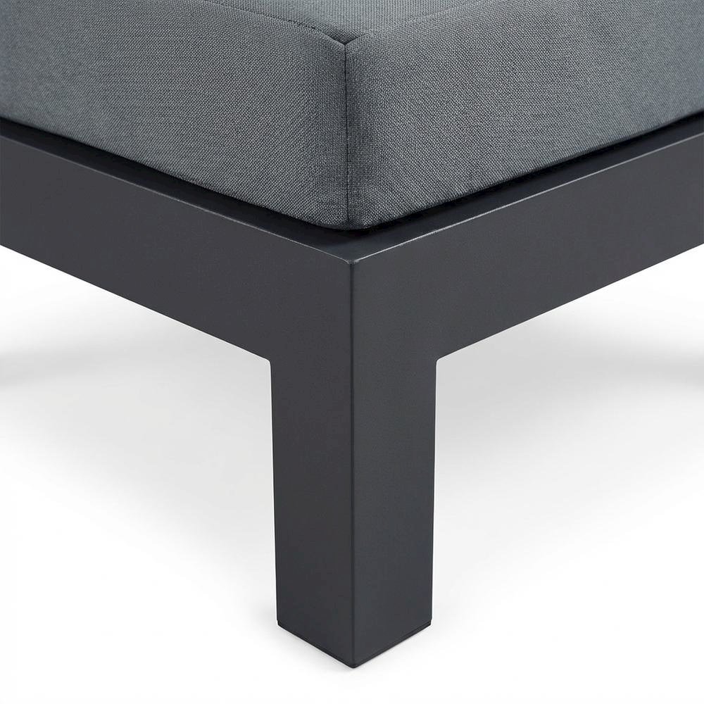 Gray Fabric Outdoor Patio Modular Sectional, Contemporary Design, Cushioned