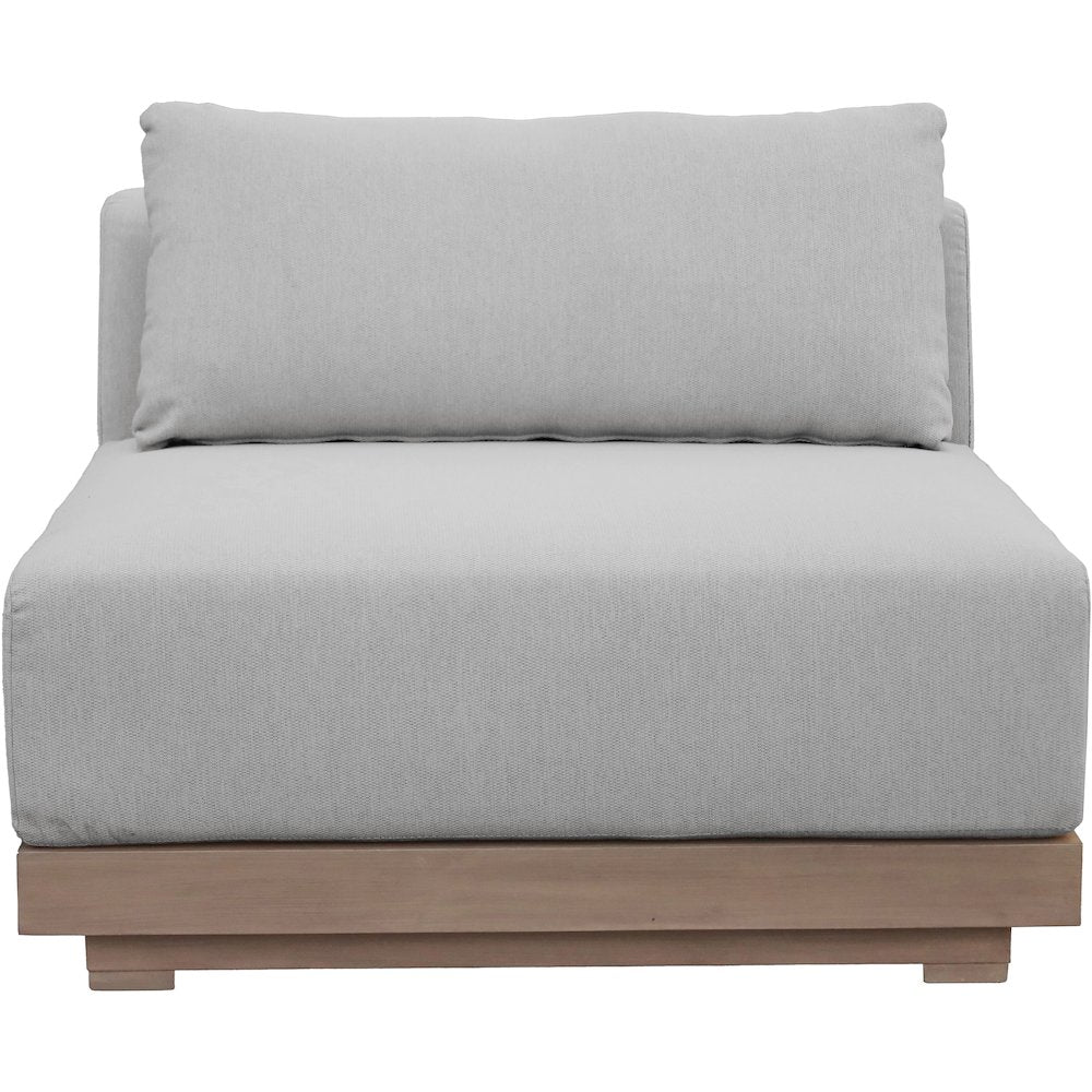 Solace Grey Olefin Performance Fabric Outdoor Patio Modular Armless Chair