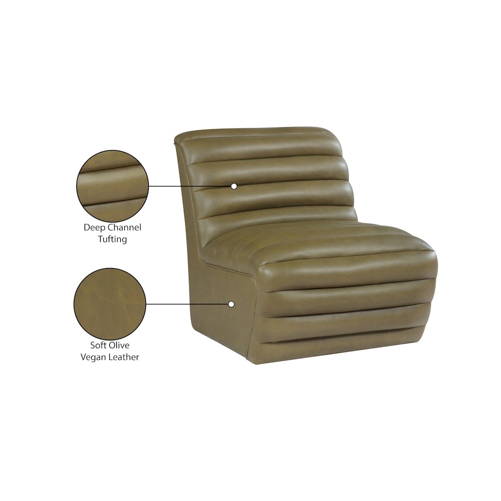 Vega Olive Vegan Leather Accent Chair