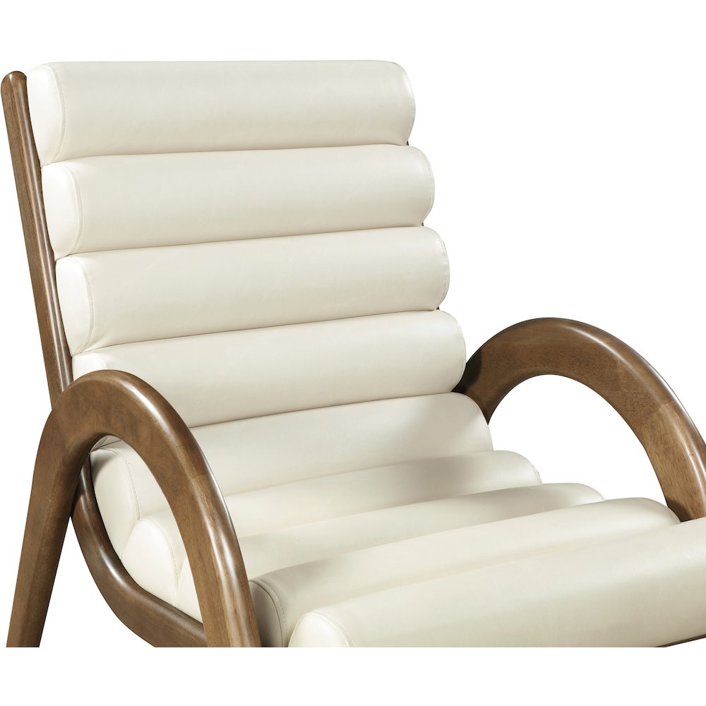 Randal Cream Vegan Leather Upholstered Accent Chair